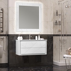 Opadiris Зеркало для ванной Луиджи 100 белое матовое – фотография-3